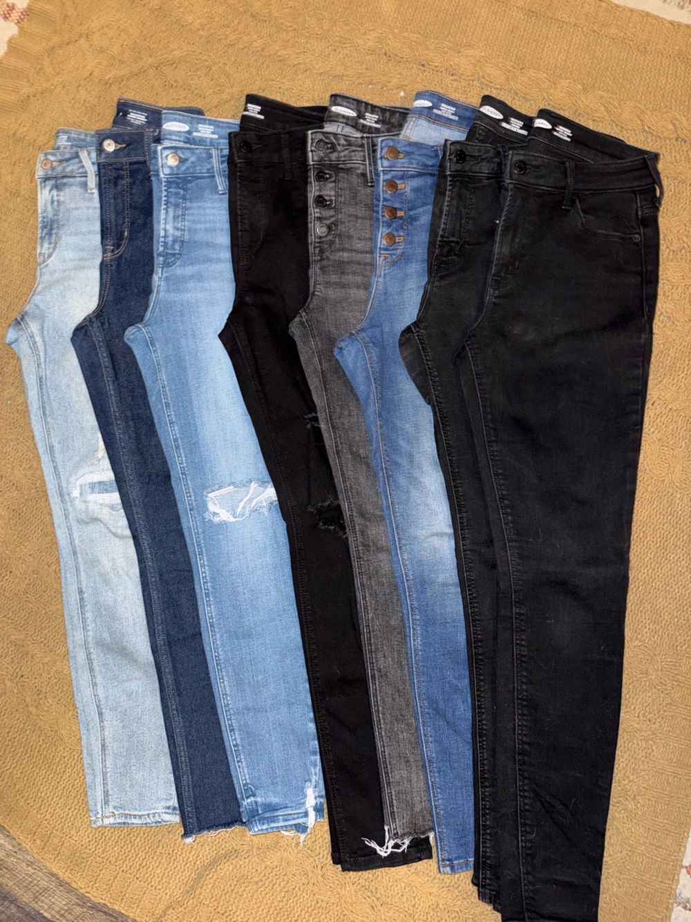 Old Navy Women's Skinny Jeans - Light Blue, Medium Blue, Dark Blue & Black